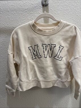 Madewell Cream MWL Cropped Sweatshirt